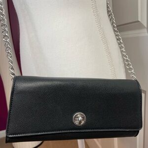 French Connection Black Leonie Cavier Texture Shoulder Bag Purse